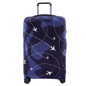 Polyester Trolley Printed Cover Luggage Bag | Trolley Bags Cover| Suitcase | Travel | Protector | Printed | Washable| Anti-Scratch for Hard Luggage (Only Cover) (Medium-24 inch)