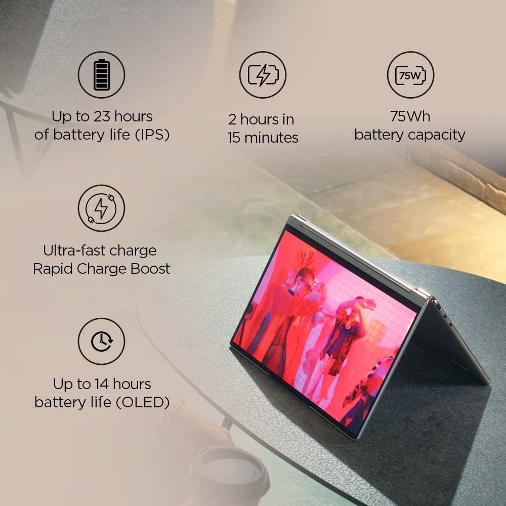 Lenovo Yoga 9 13th Gen Intel Evo i7 1360P 14"(35.56cm) 4K OLED 2-in-1 400Nits Laptop (16GB/1TB SSD/Win 11/Office 2021/Backlit KB/Pen 2.0/1Yr Warranty/Alexa/3 Month Game Pass/Oatmeal/1.4Kg) 83B1004XIN - Image 5