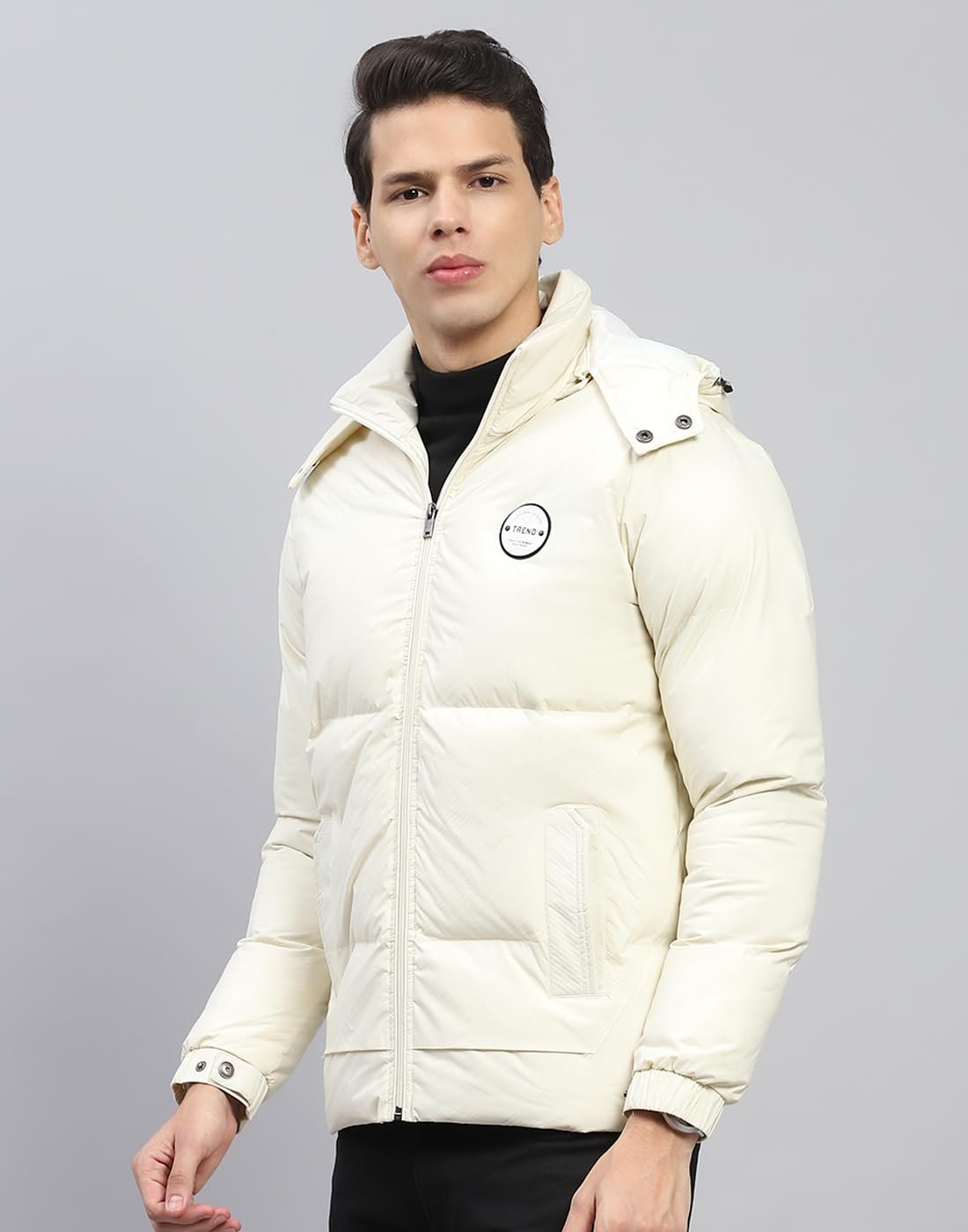 Monte Carlo Men Polyester Blend Standard Length Solid Detachable Hood Full Sleeve Jacket (224066744) - Image 2