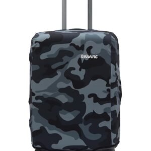 BIGWING Protective Cover in Polyester Fabric with Camouflage Print | Medium Size 24′ inch 65 cm | Hard Luggage Trolley Bag Cover (Fits Only On Fiber – Plastic Trolley Bag)