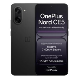 OnePlus Nord CE5 | Massive 7100mAh Battery | MediaTek Dimensity 8350 Apex | Powered by OnePlus AI | 8GB + 128GB | Black Infinity