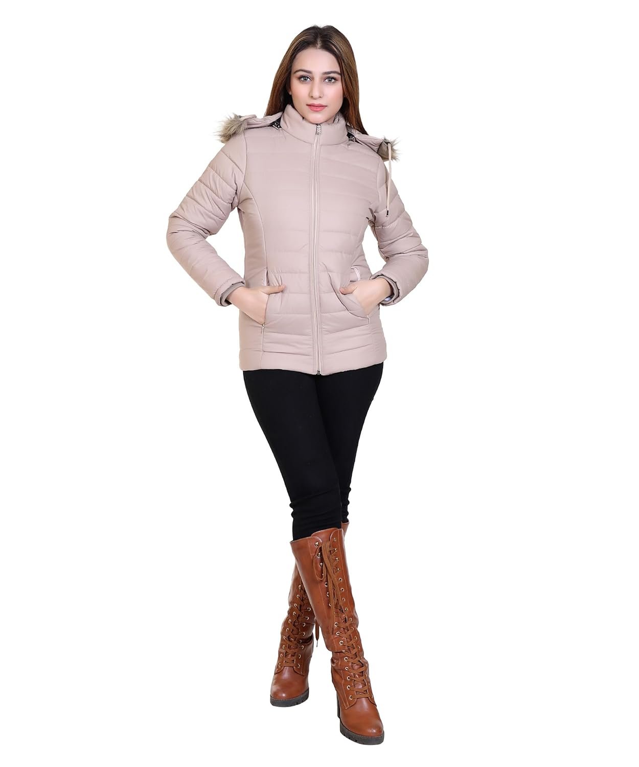 Brazo Latest Full Sleeve Puffer Winter Jacket For Women and Winter Jacket for Girl. Sweater Jacket/Fur Jacket/Water Resistant Jacket for Woman with Hood for keep you warm - Image 5