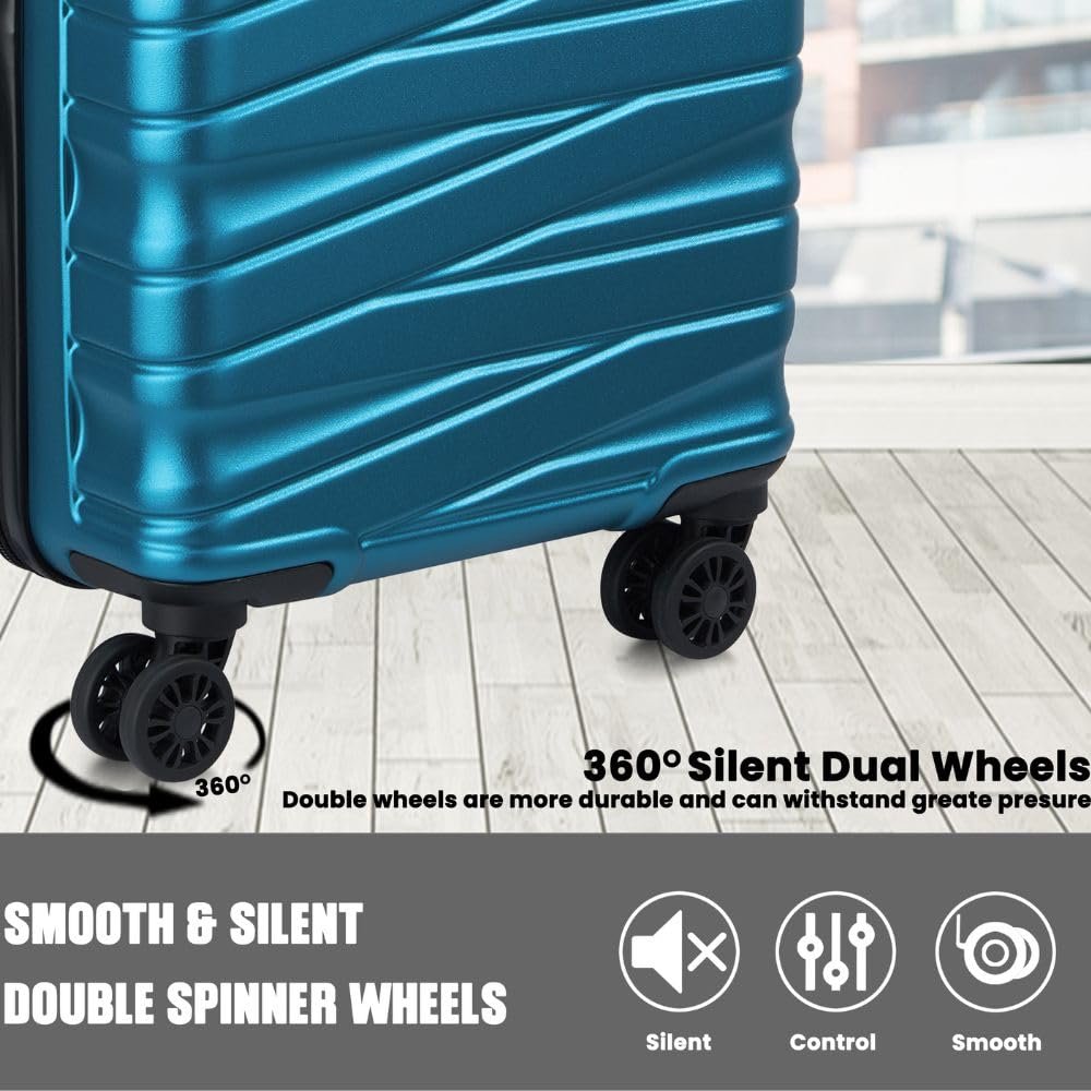 DELSEY PARIS Tiphanie 66 cms Medium Check-in Polycarbonate Hardsided 8 Wheels Spinner Luggage/Suitcase/Trolley Bag for Travel with TSA Lock- Blue - Image 4