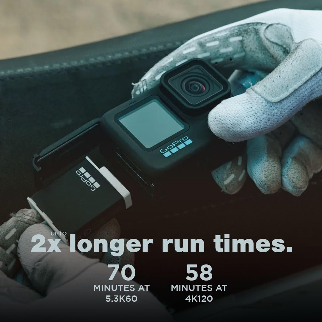 GoPro HERO12 Waterproof Action Camera with Front & Rear LCD Screens, 5.3K60 Ultra HD Video, HyperSmooth 6.0 + AutoBoost, Live Streaming with Enduro Battery (1-Yr International + 1-Yr India Warranty) - Image 4