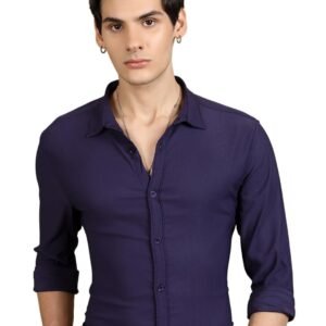 Highlander Men’s Slim Fit Shirts | Solid | Long Sleeves | Spread Collar | Casual Shirts | Stylish Shirt