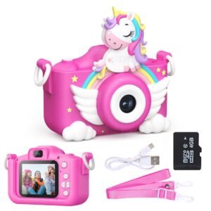 Wembley Unicorn 48MP Kids Digital Camera with Video Recorder | 2-Inch Screen & 4GB SD Card | Birthday Gift for Boys & Girls Ages 5-10 | Mini Camera for Fun Photo & Video | Best Toy Camera for Kids
