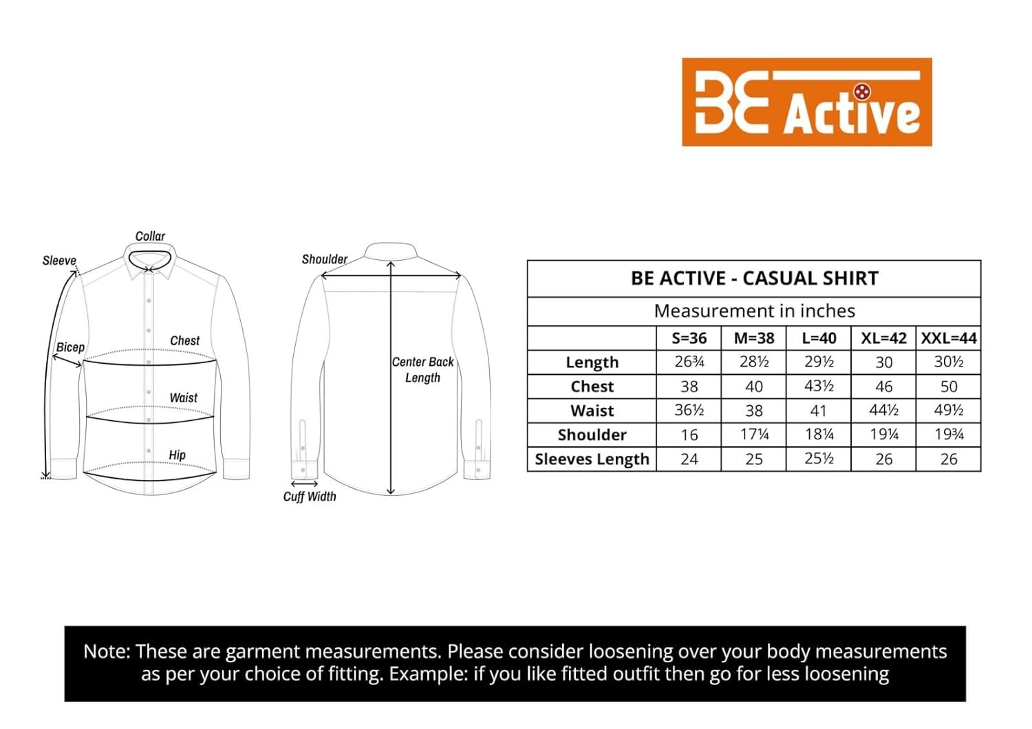 BE ACTIVE Men's Casual Shirt|| Cotton Stylish Full Sleeves Shirt for Men - Image 3