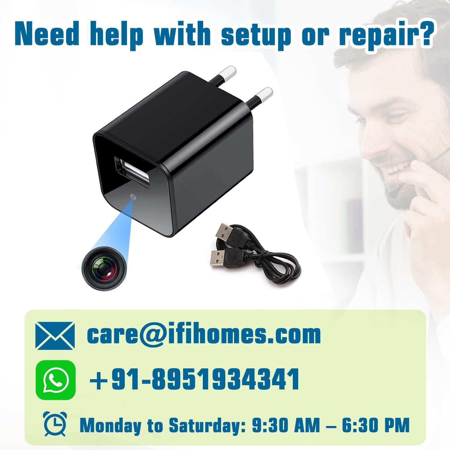 Eye4Spy 1080P USB Charger Mini Camera – Motion Detection, Loop Recording, No Wi-Fi, SD Card Storage - Support Up to 256GB Card – Home & Office Security Surveillance Camera - Image 7