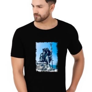 prabhu bhakti Shiva Image T-Shirt Mahakal Shiva Printed T Shirt Latest Collection Mahadev Tshirts Regular Fit Black Tshirt for Men Online Soft Cotton Black Printed T-Shirt