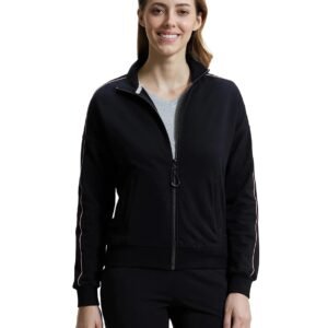 Jockey A111 Women’s Super Combed Cotton French Terry Regular Drop Shoulder Styled Jacket with Ribbed Cuff and Hem