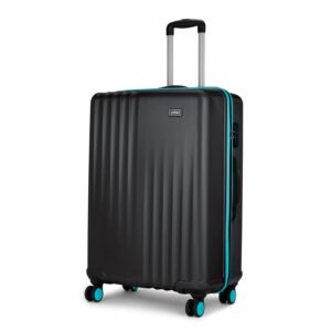 Safari Citymiles 8 Wheels 69 Cm Medium Size Trolley Bag Hard Case Polycarbonate 360 Degree Wheeling Check in Luggage, Antitheft Zipper, Travel Bag, Suitcase for Travel, Trolley Bags for Travel, Black