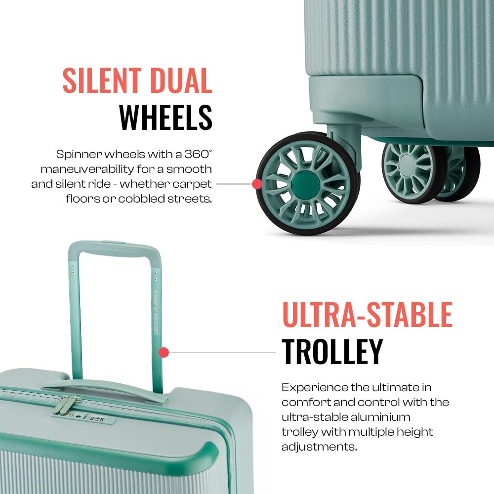 Urban Jungle by Safari, The Lumolite Light Weight Medium (65cm) Check in Trolley, 74L Capacity Hard Sided Polycarbonate Suitcase,TSA Approved Lock, 8 Silent Wheels (Olive) - Image 5