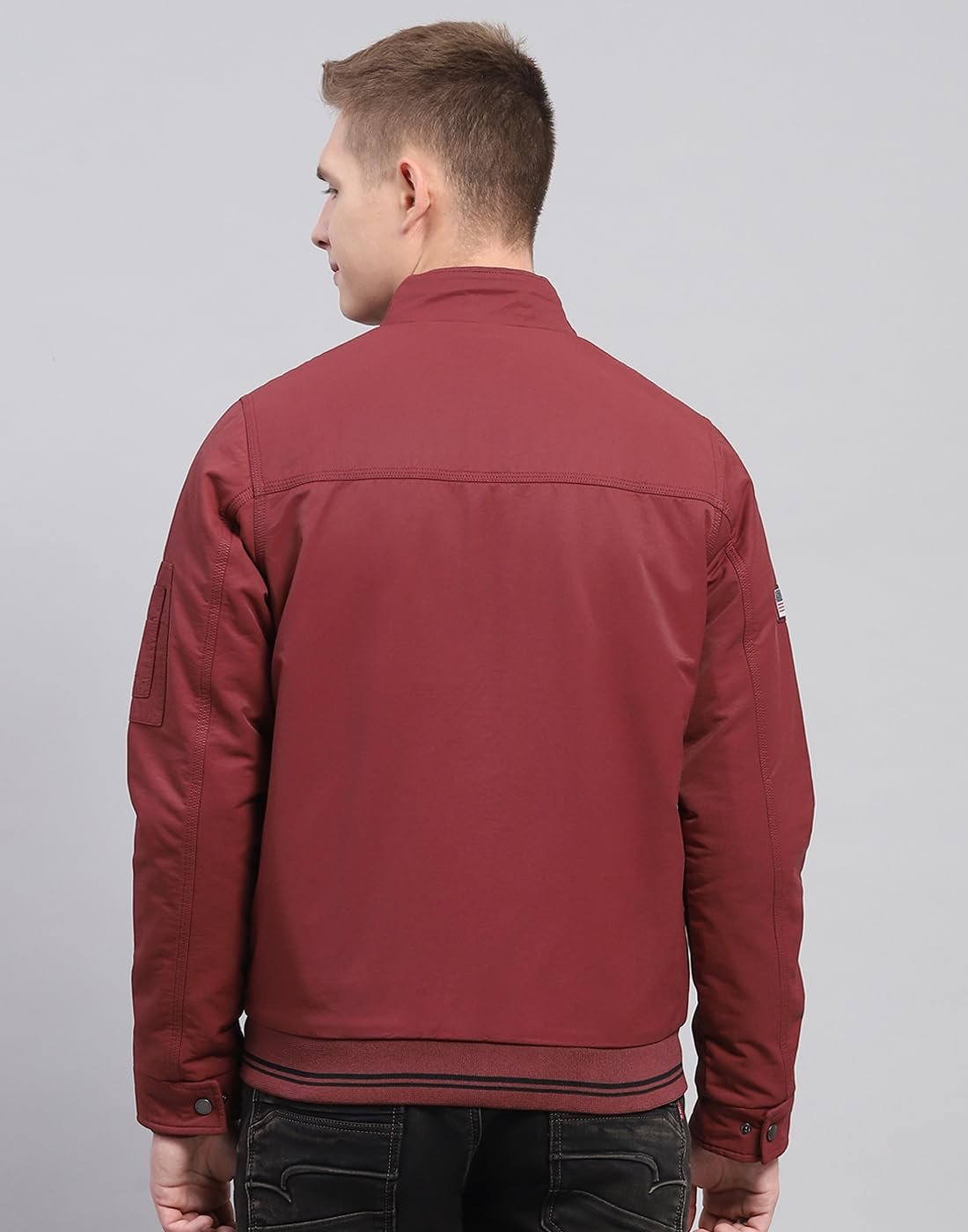 Monte Carlo Men Polyester Blend Standard Length Solid Mock Neck Full Sleeve Jacket - Image 5