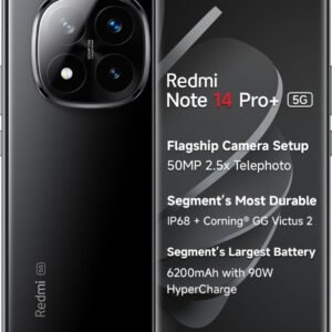 Redmi Note 14 Pro+ 5G (Titan Black, 8GB RAM+ 256GB Storage) | Snapdragon 7s Gen 3 Processor | AMOLED Display | Dual Nano-SIM | 6200mAh Battery