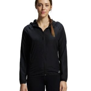 Jockey MW50 Women’s Microfiber Fabric Relaxed Fit Raglan Styled Water Resistant Hoodie Jacket with Stay Dry Treatment