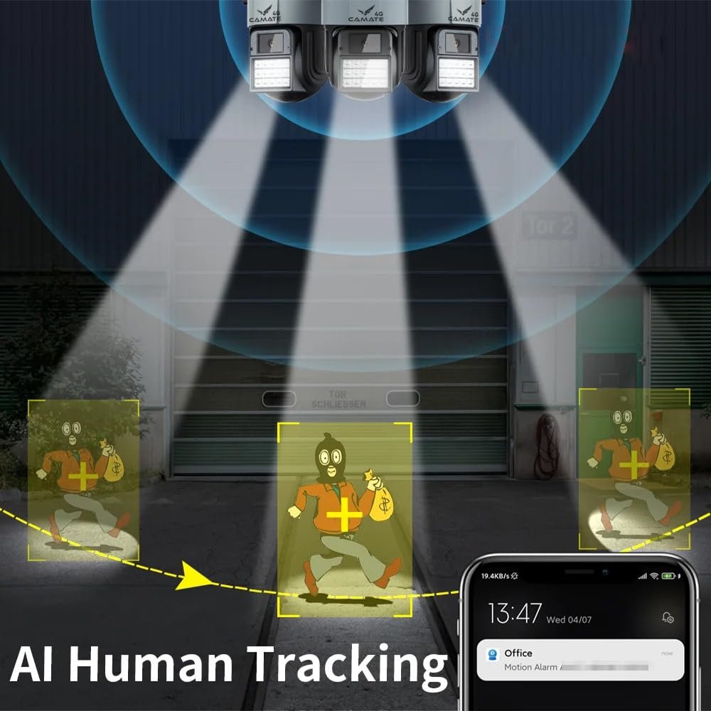 Camate Arc 3MP Full HD WiFi Outdoor CCTV Camera with PTZ | Weatherprood | Colored Night Vision | 2-Way Audio | Motion Track | Support 256 GB Micro SD Card Slot (Arc) - Image 6