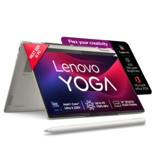 Lenovo Yoga 7 2-in-1 Intel Core Ultra 5 226V,Copilot+ AI PC(16GB RAM/1TB SSD/14(35.5cm)/WUXGA OLED/40 Tops/Win 11/Office Home 2024/Yoga Pen/1Yr ADP/Seashell/1.38Kg), 83JQ003YIN Convertible Laptop