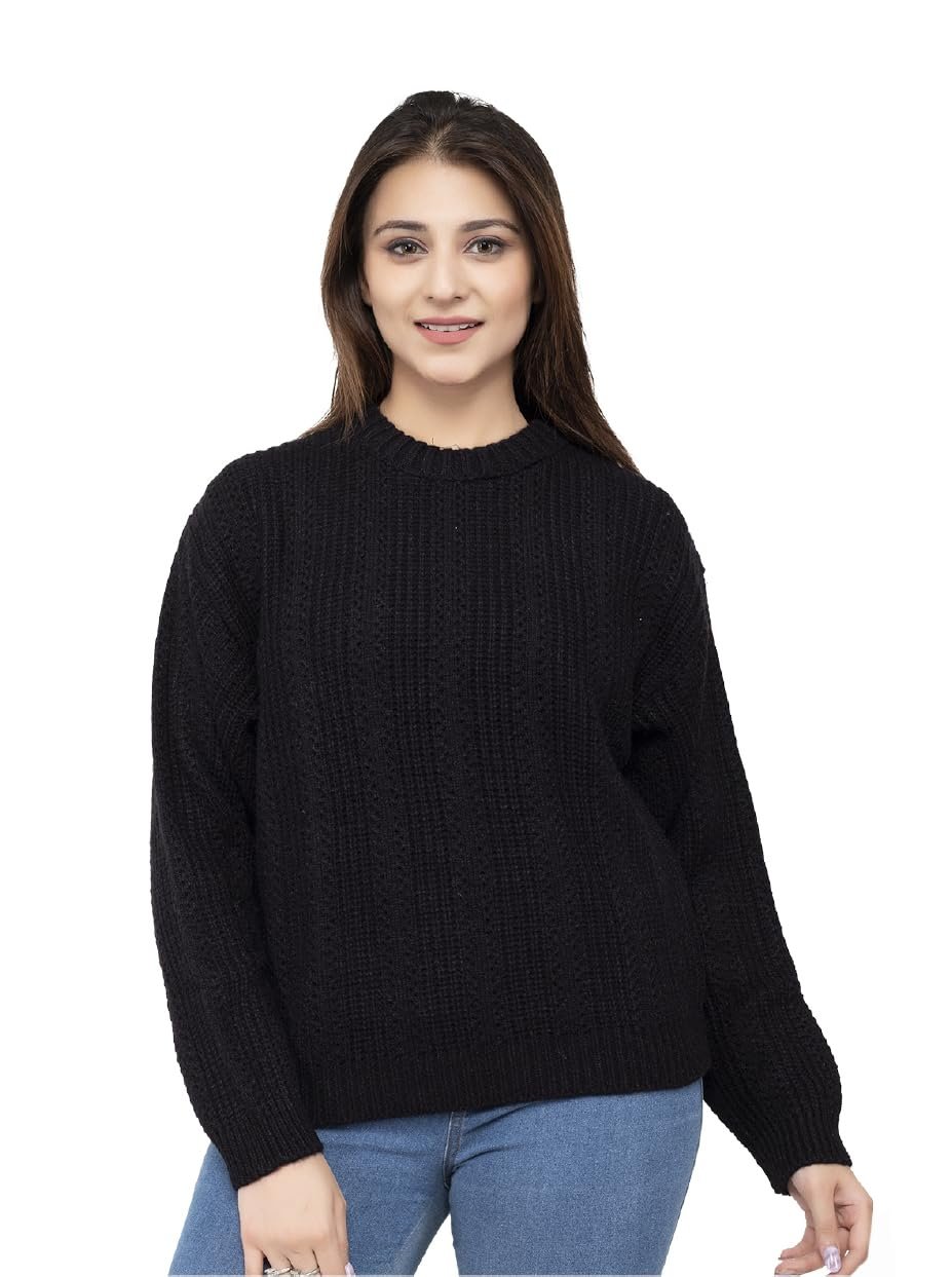 Women 100% Wool Pullover Sweater Regular Fit for Winter Wear | Full Sleeve | Stylish Sweater Crafted with Comfort Fit and Modern Clothing for Winter Wear