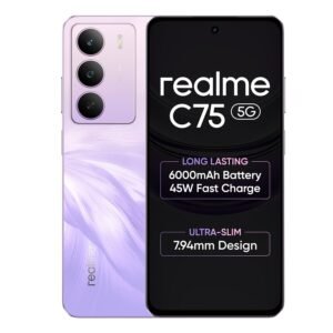realme C75 Smartphone 4+128GB Purple, 6.67inch Screen, 120HZ Vision Display, 6000mAh Battery, 40MP Camera, MediaTek Dimensity 6300 Processor, IP64