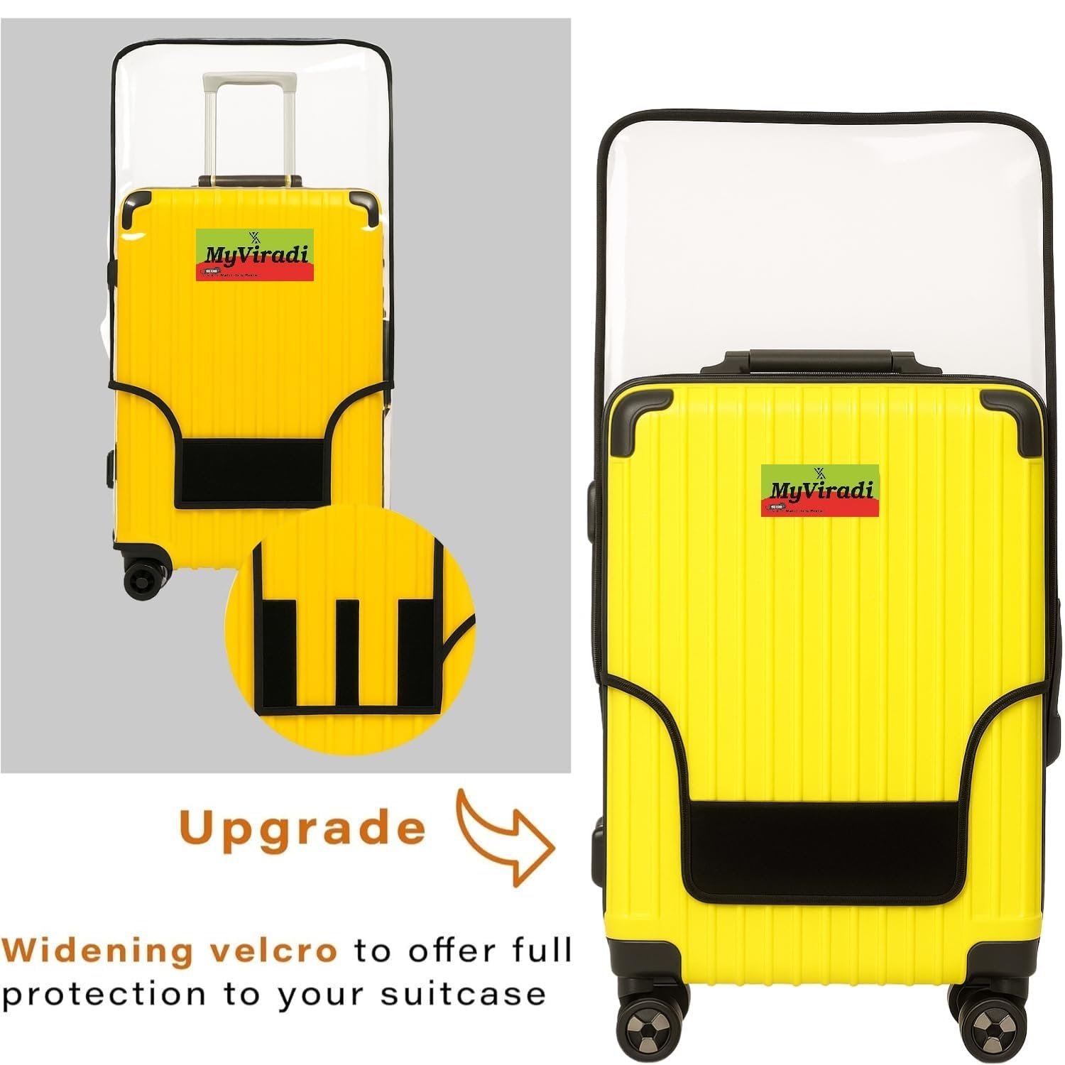 Trolley PVC Cover Luggage Bag Polyester | Trolley Bags | Suitcase | Travel | Protector | Washable| Anti-Scratch for Hard (Transparent, Small,Medium,Large, 20+24+28) - Image 5