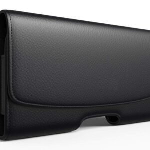 ELICA Leather Texture with Magnetic Lock Phone Belt Bag Cover/Holder Pouch for OnePlus Nord CE5 – Black