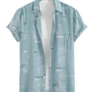 Men’s Premium Stylish Fashion Branded Digital Printed Cotton Blend Stratchable Fabric Half Sleeve Cut Away Collar Casual Shirt, Casual Style