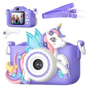 PLUSPOINT Unicorn Camera for Kids 3+ Year Old Girl Christmas Gifts for Kids Toys Boys Cool Birthday Gift 1080P HD Video Cute Selfie Digital Toddler Girls Camera Age 3+