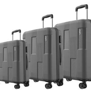 Safari Club 8 Wheels, 5 Years International Warranty (Cabin & Check-in) Polyproplyene Trolley Spinner Luggage Set of 3, 55Cm, 65Cm & 75Cm, Small, Medium, Large (Dark Grey)