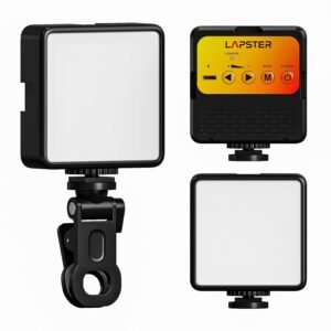 Lapster Luma Maxx LED Video Light for Video Shooting YouTube,Zoom Meeting, Photography Lighting with Clip Dimmable and Rechargeable for Camera Selfie Stick Tripod Laptop Cellphone and Other Gadgets