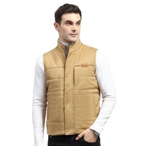 Monte Carlo Mens Solid Mock Neck Sleeveless Jacket (224066708)