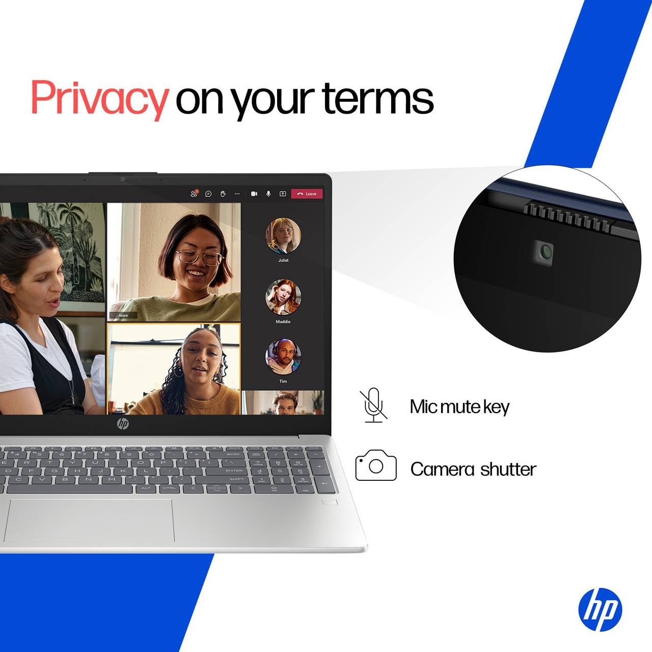 HP 15, Intel Ci7-13620H 13th Gen Laptop (16GB DDR4, 512GB SSD) Anti-Glare, Micro-Edge, 15.6''/39.6cm, FHD, Win11, M365 Basic(1yr), Office Home24, Silver,1.65kg, FHD Camera W P. Shutter, Backlit - Image 6