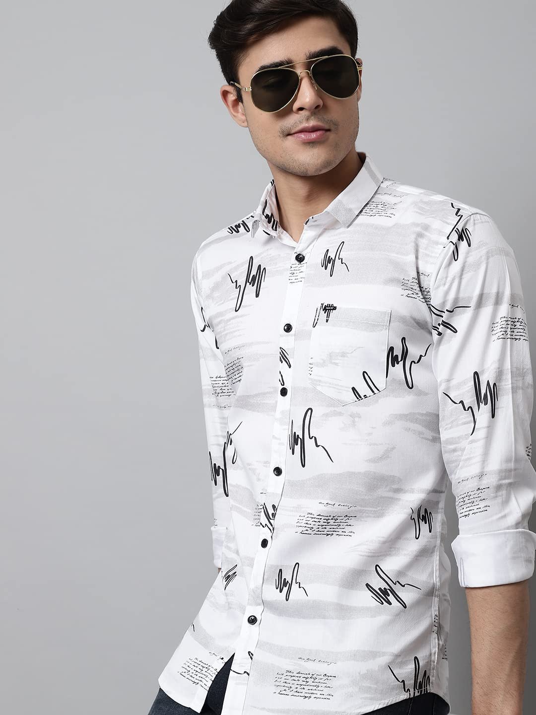 Majestic Man Men's Cotton Slim Fit Printed Casual Shirt - Image 2