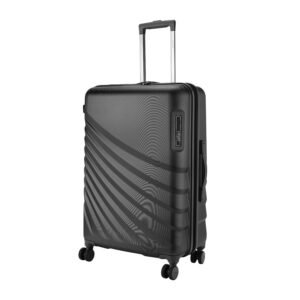 Safari Select Polaris PRO 66 Cms Check-in Trolley Bag Hard Case Polycarbonate 8 Wheels with 360 Degree Rotation Recessed TSA Lock Anti-Theft Zipper Trolley Bags for Travel Suitcase for Travel Black