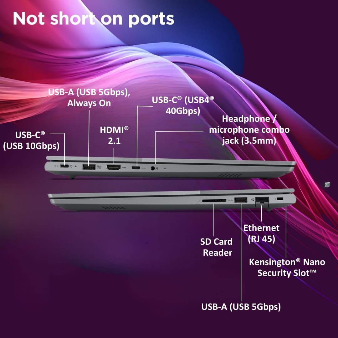 Lenovo ThinkBook 16 AMD Ryzen 7 7735HS (16GB RAM/512GB SSD/Windows 11 Home/Backlit Keyboard/Fingerprint) 16" WUXGA IPS 300 Nits Thin & Light Laptop/1Y Warranty/Aluminium Top/1.7kg, 21MWA0AUIN - Image 5