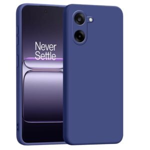 amazon basics Back Cover for OnePlus Nord CE5 5G | Ultra Slim Soft Rubberised Case | Matte Silicone Flexible Mobile Case | Camera Protection – Blue