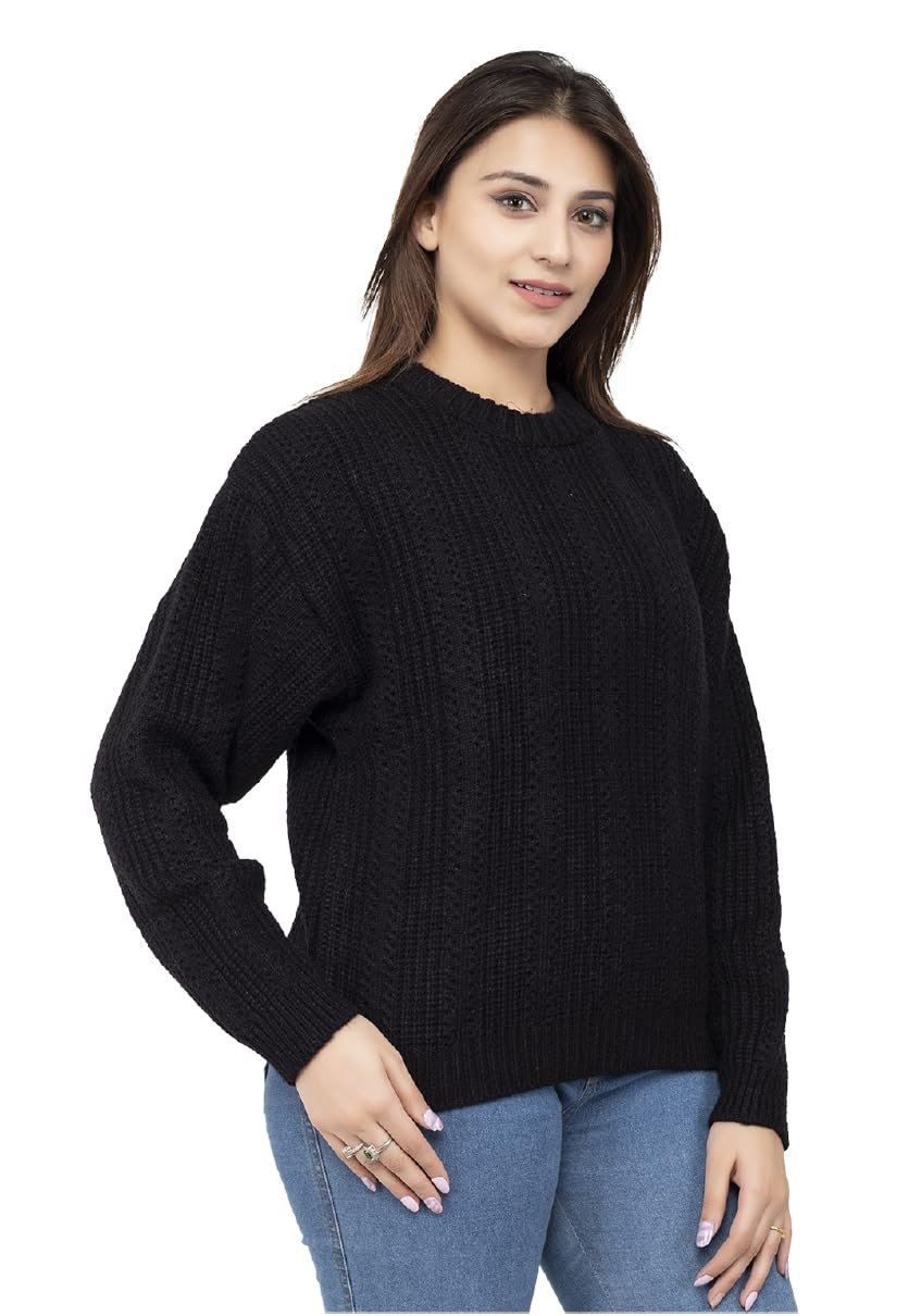 Women 100% Wool Pullover Sweater Regular Fit for Winter Wear | Full Sleeve | Stylish Sweater Crafted with Comfort Fit and Modern Clothing for Winter Wear - Image 3