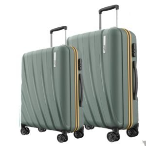 Safari Cairo 8 Wheels, 5 Years Warranty (Cabin & Check-in) Polyproplyene Trolley Spinner Luggage Set of 2, 55Cm, 66Cm Small, Medium (SAGE Green)