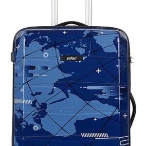Safari Nightsky Hard Shell Trolley Suitcase, 24-Inch, Medium Size Blue, Polycarbonate with Combination Lock, 360° Wheels with 3 Years International Warranty
