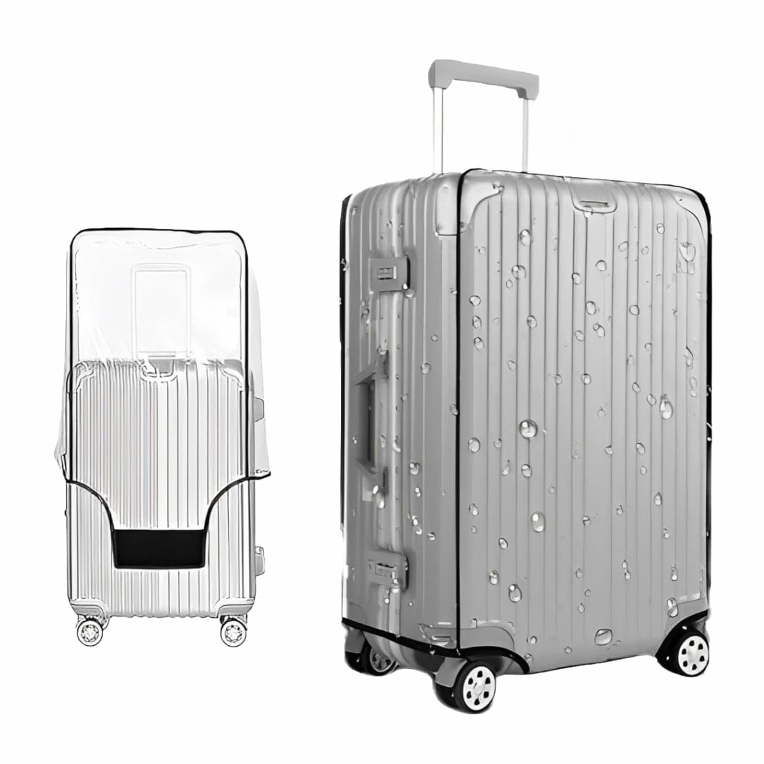 JD FRESH 24 inch Trolley Bag Cover/Suitcase Bag Cover/Waterproof Dustproof Luggage Covers/Zippered Clear PVC Suitcase Covers Protectors (Set of 1) - Image 7