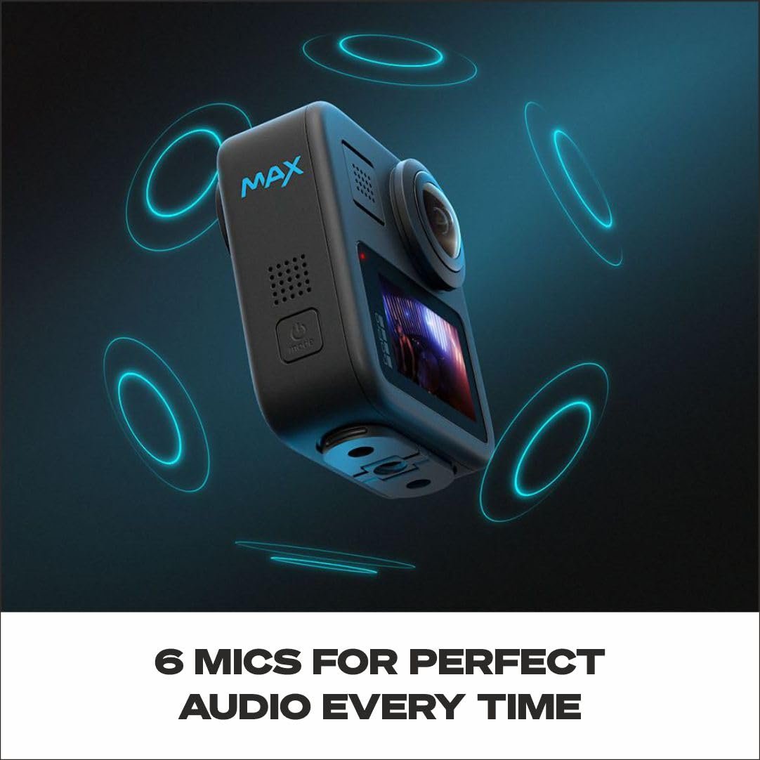 GoPro Max 360 Action Camera - 5.6K30 HD Video & 16.6MP Photos, Ultimate 360 Photography, Stabilization, Rugged & Waterproof, High-Performance Enduro Battery, Easy Object Tracking with Quik Editing App - Image 2