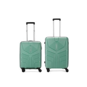 Aristocrat 2 Pc Polypropylene Prime Set 8 Spinner Wheels Trolley Bags for Travel Hardcase Luggage,Lightweight Bag & Combination Lock with 7 Years Warranty (Green) (55, 66) Cm, Small,Medium