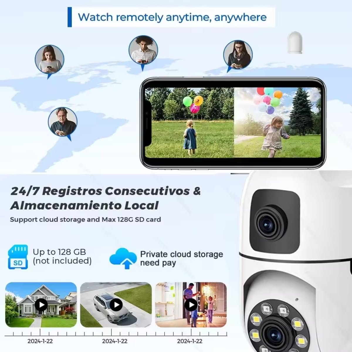 Maizic Smarthome Dual Lens Mini Fox | 5+5MP WiFi CCTV Camera with PTZ & Fixed View | AI Motion Detection, Color Night Vision, Two-Way Audio, 360° Coverage, App Remote Access - Image 6