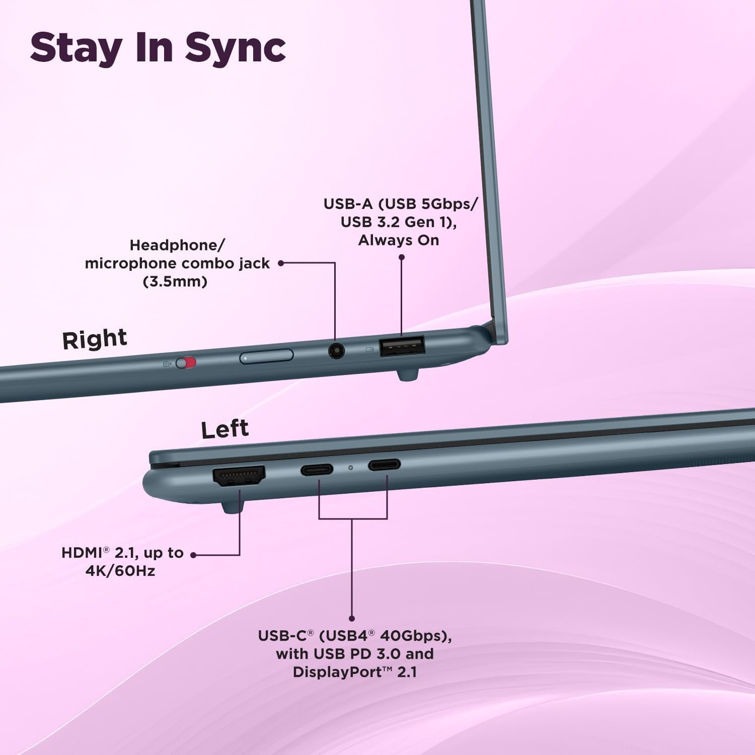 Lenovo Yoga Slim 7 AMD Ryzen AINow 7 350, 83JY005YIN AI Laptop, Copilot+ 32GB RAM/1TB SSD/14"(35.5cm)WUXGA OLED/50 TOPS/Windows 11, Office Home 2024, Backlit Keyboard, 1Yr ADP Free, Teal, 1.19Kg - Image 9