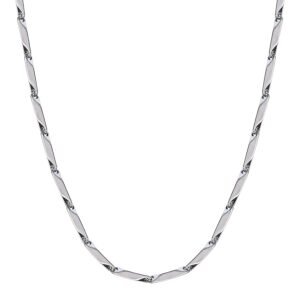 Fashion Frill Men’s Double Coated Popular Stainless Steel Silver Chain For Men Boys Girls Stylish Necklaces Silver Chain Anniversary Love Gift For Husband Unisex Chains 22 Inches