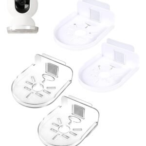 4 Pcs CCTV Camera Stand Wall Mount, Camera Stand for Wall, Transparent Camera Mounting Bracket, Wall Mount Camera Shelf for Security, Pet Monitors