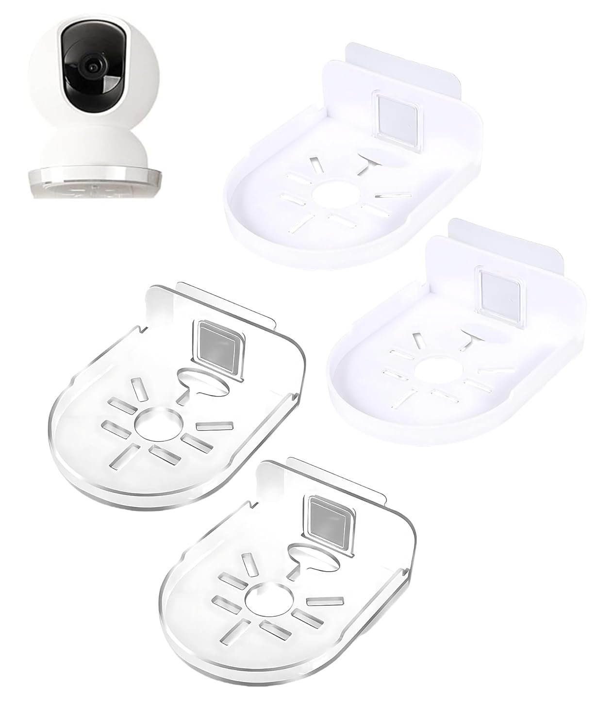 4 Pcs CCTV Camera Stand Wall Mount, Camera Stand for Wall, Transparent Camera Mounting Bracket, Wall Mount Camera Shelf for Security, Pet Monitors