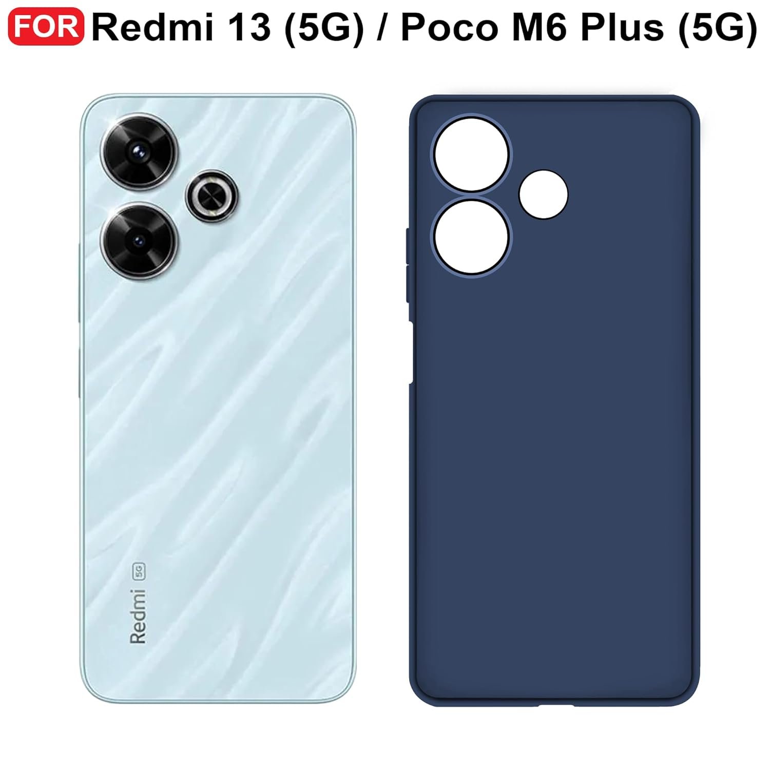 CEDO Redmi 13 (5G) / Redmi 13 Prime Edition/Poco M6 Plus (5G) Back Cover | Camera Bump Protection & Inner Velvet Fabric Lining | Ultra Slim Matte Soft Rubberised Case Cover (Blue) - Image 2