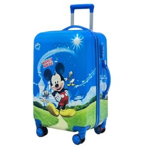 JUNIOR JOE Polycarbonate Kids Carry On Luggage Hardside Rolling Suitcase 24 Inches Travel Trolley Bag (Design-4, Spinner, Multicolor)