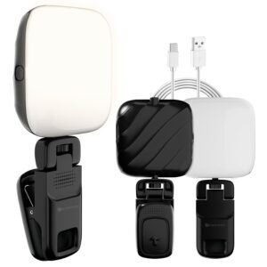 Photography, LED Video | Live Streaming, Makeup & More | 2000 mAh | 3 Color Modes | 360° Rotation | Magnetic Absorption | Camera, Light & Tripod Mountable | Rechargeable Battery-Black