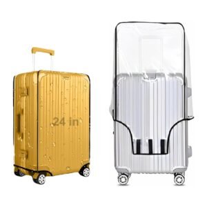 JD FRESH 24 inch Trolley Bag Cover/Suitcase Bag Cover/Waterproof Dustproof Luggage Covers/Zippered Clear PVC Suitcase Covers Protectors (Set of 1)